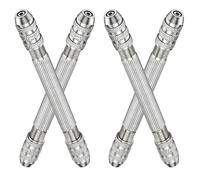 Abaodam 4 Pièces Mini Perceuse à Main Double Tête avec Mandrin Cuivre, | Alliage D’aluminium et Cuivre, Réglage Rapide, Prise Ferme, pour Bracelets, Artisanat, Torsion de Fil