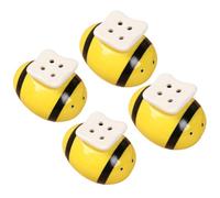 Abaodam 4 Pièces Pot à Poivre Abeille en Céramique pour Sel et Épices la | Style Moderne Élégant, Usage Familial et Banquets, Forme Abeille, pour Condiments et Stockage