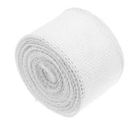 Abaodam 4 Rouleaux Ruban Blanc en Toile de Jute 40mm Fil Métallique, pour Création de Nœuds, Décoration Élégante et Transport Pratique pour Emballage Présent et Fêtes