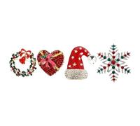 Abaodam 4pièces Broches de Noël Forme de Sapin Décoratives Épingles à Poitrine Festifs pour Vêtements Sacs et Chapeaux