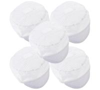 Abaodam 5 Pièces Casquette de Travail Anti-Statique, Capuchon Respirant en Tissu Maille Polyester, Blanc, Lavable, pour Ateliers D’électronique, Industrie Pharmaceutique et Transformation