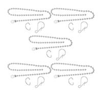 Abaodam 5 Pièces Chaînette à Perles en Acier Inoxydable pour Clapet de | Chaîne de Remplacement Patin D'arrêt, Ouverture Fluide, Usage la Cuisine et Salle de Bain, Argenté