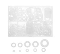 Abaodam 500 Pièces Rondelles Plates en Nylon, Rondelles Isolantes, Lot M2 M2.5 M3 M4 M5 M6 M8, Blanches, Résistantes la Chaleur L’usure, pour Boulons, DIY Automobile