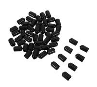 Abaodam 50pcs Embouts de Cintres en Caoutchouc Noir, Protection pour Boulons et Étagères en Fil Métallique, Finition Polie, Diamètre Intérieur 9,5mm, pour Garages et Unités de Stockage