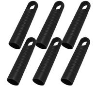 Abaodam 6 Pièces Embout de Manche de Balai 25mm en PP Noir | Remplacement pour Poignée de Pelle à Poussière, Protection des Mains, Accessoire de Rechange, Usage Ménager