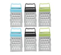Abaodam 6 Pièces Mini Râpe à Boîte en Acier Inoxydable, Quatre Faces pour | Plastique Antidérapant, Poignée Pratique, Râpage Fin et Grossier, Format Portable pour Gingembre et Légumes