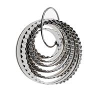 Abaodam 6pièces Biscuit Acier Inoxydable Rond Double Côté Acanalé et Lisse pour Biscuits Décoratifs Pâtisserie Maison Professionnels