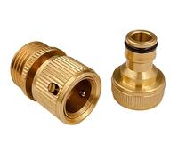 Abaodam Adaptateur Rapide 3/4 Pouces en Cuivre pour Tuyau D'arrosage, Raccord Léger et Portable pour Robinet Extérieur, Kit Complet pour Irrigation de Jardin
