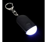 Abaodam Alarme Personnelle Rechargeable Lampe Torche LED Noire en Abs et Pc, Batterie Intégrée 130mah, Sécurité Portable pour Usage Extérieur