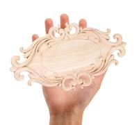 Abaodam Applique en Marqueterie de Bois 20x11cm pour Décoration de Porte et Meubles, Motifs Sculptés la Main, Style Européen pour Usage Intérieur