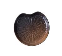 Abaodam Assiette de Service Élégante en Céramique Motif Feuille de Lotus Plateau Assiette à Goûter Résistante Lave-vaisselle et Congélateur pour Repas Quotidiens