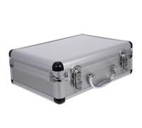 Abaodam Boîte à Outils Pratique en Alliage D'aluminium Portable Argenté Surface Lisse et Arrondie, Valise Sécurisée pour Ranger Outils et Perceuse à Domicile