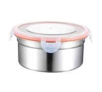 Abaodam Boîte de Conservation Ronde en Acier Inoxydable avec Couvercle Hermétique 900ml, Récipient Alimentaire Solide pour Usage Extérieur et Transport de Snacks