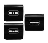 Abaodam Boîte de Rangement Noire Lot de 3 Pièces pour Lames de Rasoir Fond pour et Rangement Sécurisé