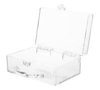 Abaodam Boîte de Rangement Transparente Facile à Ouvrir et Fermer avec Verrou et Poignée, Petite Boîte Portable en PS pour Salon et Table de Chevet