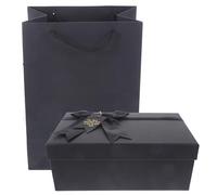 Abaodam Boîte pour Parfum et Rouge à Lèvres Coffret Romantique Carré Noire Élégante en Papier et Polyester pour Mariage et Saint-valentin