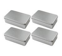 Abaodam Boîtes à Biscuits Étanchéité Renforcée et Facile à Transporter en Tôle Argentée 4 Pièces Couvercle pour Mariage ou Anniversaire