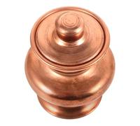 Abaodam Bouteille en Cuivre Style Simple et Généreux Rétro Élégante Petit Récipient Bouddhiste Unique Couvercle pour Décoration de Table et Bureau