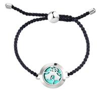 Abaodam Bracelet Portable et Chic Diffuseur D'aromathérapie Réglable en Acier Inoxydable Cordon Tressé Noir pour Anniversaire