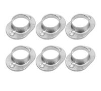 Abaodam Bride de plancher ronde 6pcs, support de garde-corps en acier zingué pour tube rond, plaque de base tubulaire, usage extérieur
