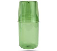 Abaodam Carafe à Eau Facile à Ranger, Chambre Bureau en Verre Vert 500ml Tasse Assortie, Design Simple et Pratique