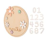 Abaodam Cartes de Jalons Mensuelles pour Bébé en Bois Rond 17x17 Cm, Panneau Photo -né, Accessoire Annonce de Naissance, Décoration Chambre Garçon et Filles Unisexe, Coffret Présent -nés