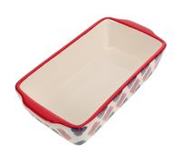 Abaodam Casseroles Céramiques Rectangulaires Double Anses pour Four et Micro-ondes Grattoir pour Gratin Pizza Viande et Fromage Résistant Lave-vaisselle et Congélateur Design Bleu