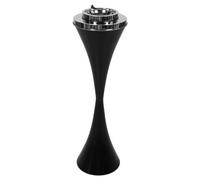 Abaodam Cendrier sur Pied Noir en Plastique et Fer Couvercle Détachable, Résistant aux Intempéries et Anti-odeurs, Base Élargie pour Station Fumeur en Espace Public
