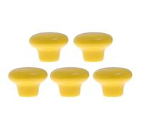 Abaodam Céramique Bouton de Tirage Jaune 5 Pièces Ronde | Installation Facile, Finition Simple et Délicate, Vis Métallique, pour Meuble Cuisine et Placard
