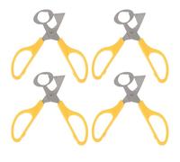 Abaodam Ciseaux utiles pour œufs de caille 4 pièces acier inoxydable ABS jaune, adaptés pour restaurant et cuisine domestique