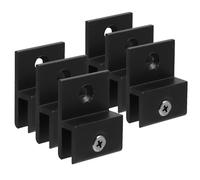 Abaodam Clips de Fixation Support Mural Élégant 6pcs en Alliage D'aluminium Noir Maintien Stable et Solide pour Verre pour Étagère en Verre Contemporain