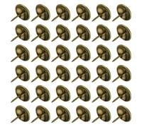 Abaodam Clous Décoratifs en Laiton Antique 10x15mm pour Meubles et Décoration Diy, Tête Ronde Large, Facile à Enfoncer sans Déformation, Pack de 100 Pièces