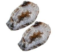 Abaodam Décoration Artisanale 2pcs Agate Naturelle Irrégulière pour Décoration Maison et Collection de Pierres Effet Décoratif Unique pour Noël