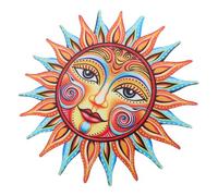Abaodam Décoration Murale Soleil en Fer, Ornements Muraux pour Jardin et Murs Artistiques, Robuste, Installation Facile