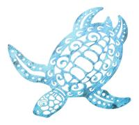 Abaodam Décoration Murale Tortue en Métal Ajouré Ornement Mural Bleu Mural Tortue de Mer pour Intérieur et Extérieur Décoration Jardin Originale et Solide Unique