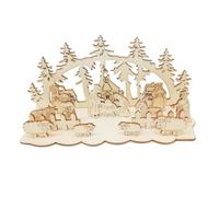 Abaodam Décorations de Noël en Bois DIY Créatives pour Table Lot de 3 Sets de Sets Ambiance Festive Cuisine et Bureau Ornements de Scène Nativité