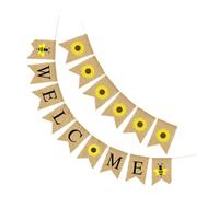 Abaodam Drapeau Tournesol et Fanion Machaon en Lin 2 Pièces pour Guirlande Décorative Réutilisable à Thème Party Accessoires Photo