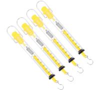 Abaodam Dynamomètre Tubulaire Boîtier Transparent Jaune en Plastique 4 Pièces Calibré en Grammes et Newton, Équipé D'anneau et Crochet S pour Mesure Précise Force