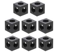 Abaodam Équerres d'angle pour supports d'extrusion en alliage aluminium noir, lot de 8, compatibles avec profilés 2020 Série pour découpe CNC et structure industrielle DIY