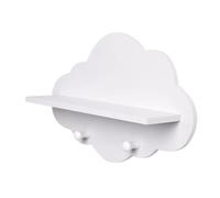 Abaodam Étagère de Nuage Blanche en Matériau Composite avec Crochets Décoratifs, Étagère de Rangement Créative pour Porche et Salon, Décoration Intérieure Moderne