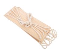 Abaodam Étagère Murale en Corde de Coton Tressée Main, Double Étagère en Bois et Coton Beige, Décoration Murale Suspendue pour Chambre ou Fenêtre