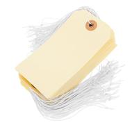 Abaodam Étiquettes de prix des vêtements en papier jaune avec ficelle élastique, 100 pièces, pour affichage des prix en boutique