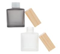 Abaodam Flacons en Verre Carré 100ml pour Parfum D'ambiance, 2 Pièces, Bouteilles Vides pour Huiles Essentielles, Décoration Intérieure pour Chambre ou Salle de Bain