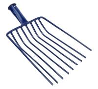 Abaodam Fourche à Neuf Dents en Acier Multifonction pour Maison Cuisine, Outil Robuste pour Étaler Sol Dur et Pierres, Pelle à Charbon sans Manche Bleu