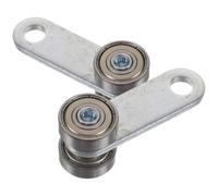 Abaodam Galet de Poulie de Porte Coulissante et Trou de Vis 8mm Double Roulement 2 Pièces en Métal Argenté Capacité de Charge 50kg pour Portes Coulissantes Bureau et Maison