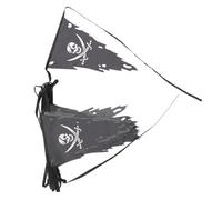 Abaodam Guirlande Halloween 9m pour Décoration de Fête Thème Pirate à Fanions de Crânes de Pirate en Polyester pour Fenêtres et Soirées Festives