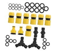 Abaodam Joint D'irrigation Rapide 1/2 Pouce Abs pour Arrosage Jardin | Kit Complet Accessoires, Usage Jardin et Agriculture, Jaune, Facile à Utiliser, Raccord pour Tuyau