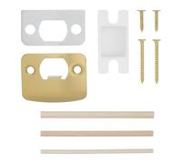 Abaodam Kit de Réparation de Serrure de Porte Plaque de Gâche en Acier Inoxydable Lot avec Vis Cheville en Bois et Cale D'espacement pour Portes Intérieures et Extérieures Cadre