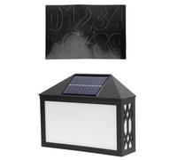 Abaodam Lampe Murale Solaire LED pour Numéro de Maison, Éclairage Longue Durée, Plastique Noir Étanche, pour Extérieur et Décoration de Villa