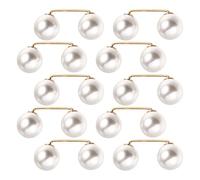Abaodam Lot de 10 Épingles à Ourlet en Perles Blanches, Broches Épingles de Sûreté Réglables pour Jean, Serrage-taille Décoratif pour Pantalon, Accessoires Mode Femme, Ajustement